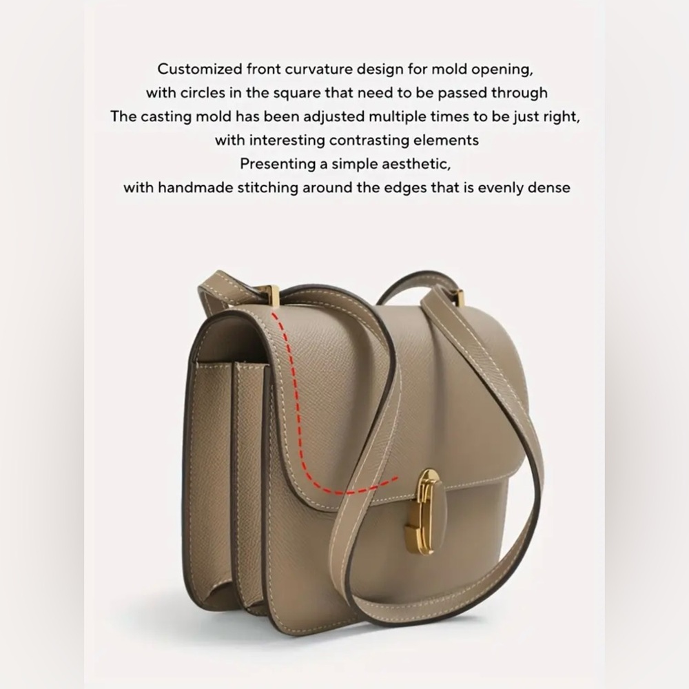 Women Handbag Leather Shoulder Crossbody Bag Small Square Bag - Picture 9 of 15